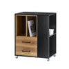 SoBuy ASK01-PF Bureaubox, rolprinterhouder, organizer, mobiele desktop, met laden en vakken, opbergkast, kantoor, 60 x 40 x 75 cm
