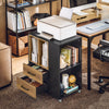 SoBuy ASK01-PF Bureaubox, rolprinterhouder, organizer, mobiele desktop, met laden en vakken, opbergkast, kantoor, 60 x 40 x 75 cm