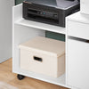 SoBuy ASK02-W Bureaukast met wieltjes, rolprinterhouder, organizer voor kantoor, opbergkast met laden, 72 x 40 x 54 cm, wit