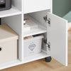 SoBuy ASK02-W Bureaukast met wieltjes, rolprinterhouder, organizer voor kantoor, opbergkast met laden, 72 x 40 x 54 cm, wit