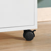 SoBuy ASK02-W Bureaukast met wieltjes, rolprinterhouder, organizer voor kantoor, opbergkast met laden, 72 x 40 x 54 cm, wit