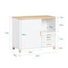 SoBuy ASK07-WN Bureau Ladekast met 3 Lades & Open Opbergvak – Printerstandaard en Bureau Opbergkast, Wit/Naturel 90x45x75 cm
