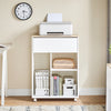 SoBuy ASK10-WN Kantoorlade op wielen, rollende printerstandaard, bureau-organizer