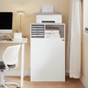 SoBuy ASK12-W Kantoorkast met wieltjes, houder voor rolprinters, organizer