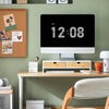 SoBuy BBF02-WN Monitorstandaard, monitorverhoging, monitorstandaard met 2 laden