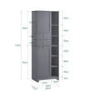 Pre-order SoBuy BZR104-DG Badkamer Kolomkast met Wascarton – Opbergrek met 6 Planken en 2 Laden – Grijs, 60x37x171 cm