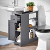 SoBuy BZR106-DG Lage Kast,Badkamer Kast,Toiletkast, Badkamertrolley met 1 Lade, 1 Deur en 3 Planken