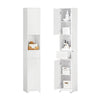 SoBuy BZR109-W Badkamer Kolomkast 30 cm Breed met 2 Deuren en Lade – Wit 30x30x170 cm
