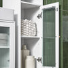 Pre-order SoBuy BZR118-W Badkamer Kolomkast - Badkamerkast - Hoge Kast - Staande Kolomkast - Opbergkast Opbergplank