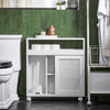 SoBuy BZR119-W Lage Kast, Badkamer Kast, Smalle Badkamerkast, Toiletkast, Toiletpapierhouder