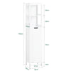 SoBuy BZR123-W Badkamer Kolomkast, Badkamerkast, Hoge Kast, Staande Kolomkast, Opbergkast Opbergplank met 2 Planken en 1 Wasmand
