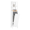 SoBuy BZR123-W Badkamer Kolomkast, Badkamerkast, Hoge Kast, Staande Kolomkast, Opbergkast Opbergplank met 2 Planken en 1 Wasmand