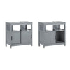 SoBuy FRG128-II-SG Wastafelonderkast, badkamermeubel, badkamerkast met voetkussen, wastafel, onderkast staalgrijs
