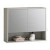 SoBuy BZR134-NG Spiegelkast, Hoge Kast, Hangkast, Badkamer Wandkast, Wandcommode, Wandplank,met 2 Deuren en 1 Plank