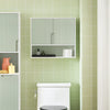 Pre-order SoBuy BZR140-GR Badkamer Hoge Kast, Hangkast, Badkamer Wandkast, Wandplank, Spiegelkast, met 2 Planken