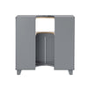 SoBuy BZR148-DG Onderkast voor wastafel, wastafelonderkast met 2 deuren, opbergkast, keukenspoelbak, 60 x 30 x 61 cm, grijs