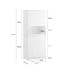 SoBuy BZR150-W Badkamerkast met Wasmand, 170 cm Kolomkast met 2 Deuren, Open Plank en Verwijderbare Mandjes – Compacte Opbergkast voor Vuile Was, Wit
