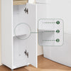 SoBuy BZR151-W Badkamermeubel voor smalle ruimtes, compacte opbergkast met verstelbare plank en lade, voor badkamer, toiletkast van hout, wit, 20 x 20 x 96 cm