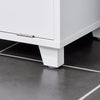 SoBuy BZR159-W Waskast, onderkast voor badkamer, wasmand, opbergkast met 4 kleine open vakken en 1 afneembare wasmand