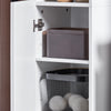 SoBuy BZR163-W Hoge kast met 2 deuren en 6 compartimenten opbergkast met open vakken smalle badkamerkast