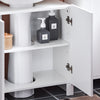 SoBuy BZR164-W Wastafelonderkast met 2 deuren, opbergkast voor badkamer, badkamerkast met open vakken, onderkast zonder wastafel