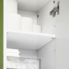 SoBuy BZR166-W Hoge kast met 2 deuren en 6 compartimenten opbergkast voor badkamer badkamerkast met open vakken smalle badkamerkast