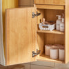 SoBuy BZR175-N Hoge kast, hangkast, opbergkast voor badkamer, smalle badkamerkast, hangend rek, naturel BHT ca. 35 x 120 x 30 cm