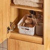 SoBuy BZR175-N Hoge kast, hangkast, opbergkast voor badkamer, smalle badkamerkast, hangend rek, naturel BHT ca. 35 x 120 x 30 cm