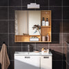 SoBuy BZR177-N Hangkast, spiegelkast, spiegel, opbergkast voor badkamer, badkamerkast met open vakken, naturel