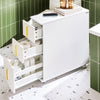 SoBuy BZR183-W Toiletkast WC Toiletrolhouder Badkamermeubel