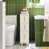 SoBuy BZR183-W Toiletkast WC Toiletrolhouder Badkamermeubel