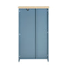 SoBuy BZR189-HG Opbergkast voor badkamer, toiletpapierhouder, toiletborstelhouder met 1 deur, blauw