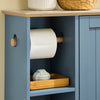 SoBuy BZR189-HG Opbergkast voor badkamer, toiletpapierhouder, toiletborstelhouder met 1 deur, blauw