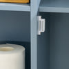 SoBuy BZR189-HG Opbergkast voor badkamer, toiletpapierhouder, toiletborstelhouder met 1 deur, blauw