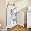 SoBuy BZR194-W Badkamer Hoek Opbergkast, Smalle Opbergkast, 1 Lade en 1 Deur