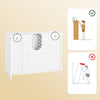 SoBuy BZR210-W Onderkast voor wastafel met 2 deuren en open nis – wastafelkast van MDF E1, verstelbaar rek, belasting 42 kg – badkamerkast 80 x 31,5 x 60,5 cm