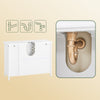 SoBuy BZR210-W Onderkast voor wastafel met 2 deuren en open nis – wastafelkast van MDF E1, verstelbaar rek, belasting 42 kg – badkamerkast 80 x 31,5 x 60,5 cm