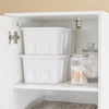 SoBuy BZR216-W Badkamerzuil met wasmand, badkamermeubel, 40 x 38 x 180 cm, met lade en verstelbare plank, kleine opbergkast, ruimtebesparend, ideaal voor toilet, toilet
