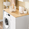 Pre-order SoBuy BZR217-WN Wasmachinekast - badkamermeubel met wasmand en lade, voor wasmachine en wasdroger, kast voor wasmachine van hout, wit, 100 x 60 x 90 cm