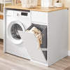 Pre-order SoBuy BZR217-WN Wasmachinekast - badkamermeubel met wasmand en lade, voor wasmachine en wasdroger, kast voor wasmachine van hout, wit, 100 x 60 x 90 cm