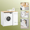Pre-order SoBuy BZR217-WN Wasmachinekast - badkamermeubel met wasmand en lade, voor wasmachine en wasdroger, kast voor wasmachine van hout, wit, 100 x 60 x 90 cm