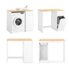 Pre-order SoBuy BZR217-WN Wasmachinekast - badkamermeubel met wasmand en lade, voor wasmachine en wasdroger, kast voor wasmachine van hout, wit, 100 x 60 x 90 cm