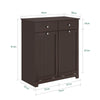 SoBuy BZR33-BR Badkamerkast Opbergkist met 2 Lades en 2 Wasmanden Waskast Laundry Hamper