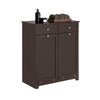 SoBuy BZR33-BR Badkamerkast Opbergkist met 2 Lades en 2 Wasmanden Waskast Laundry Hamper