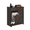 SoBuy BZR33-BR Badkamerkast Opbergkist met 2 Lades en 2 Wasmanden Waskast Laundry Hamper