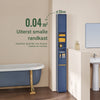 SoBuy BZR34-II-B Hoge Badkamerkast - Vrijstaande Smalle Badkamerkast, Waterbestendig met Verstelbare Planken en Lade - Compacte Badkamermeubel van Hout, Blauw, 20x20x180cm
