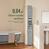 SoBuy BZR34-HG Hoge Badkamerkast – Smalle Opbergkast voor Badkamer– Vrijstaand Slank Badkamermeubel, Waterbestendig MDF met Verstelbare Planken en Lade, 20x20x180cm, Grijs