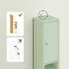 SoBuy BZR34-II-GR Hoge Badkamerkast - Vrijstaande Smalle Badkamerkast, Waterbestendig met Verstelbare Planken en Lade - Compacte Badkamermeubel van Hout, Lichtgroen, B20 x D20 x H180cm