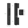 SoBuy BZR34-SCH Hoge Badkamerkast – Smalle Opbergkast – Badkamerkolom, Kolomkast met Verstelbare Planken en Lade, Waterbestendig MDF, voor Badkamer, Woonkamer, Slaapkamer, Zwart, 20x20x180 cm