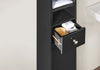 SoBuy BZR34-SCH Hoge Badkamerkast – Smalle Opbergkast – Badkamerkolom, Kolomkast met Verstelbare Planken en Lade, Waterbestendig MDF, voor Badkamer, Woonkamer, Slaapkamer, Zwart, 20x20x180 cm